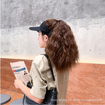 wholesale Baseball Cap with Synthetic Natural Wavy Hair Extensions Women Wig Adjustable Hats women wig baseball hat